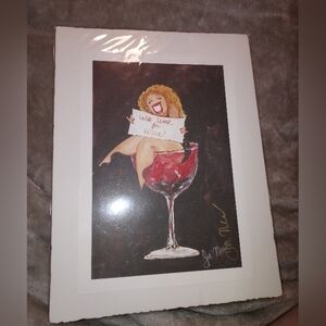 Jill neal printed signed will work for wine